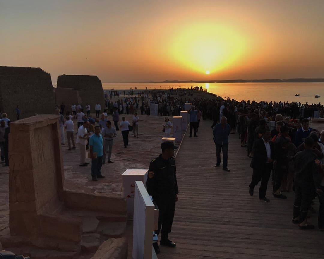 Spectacular sunset overlooking Abu Simbel
