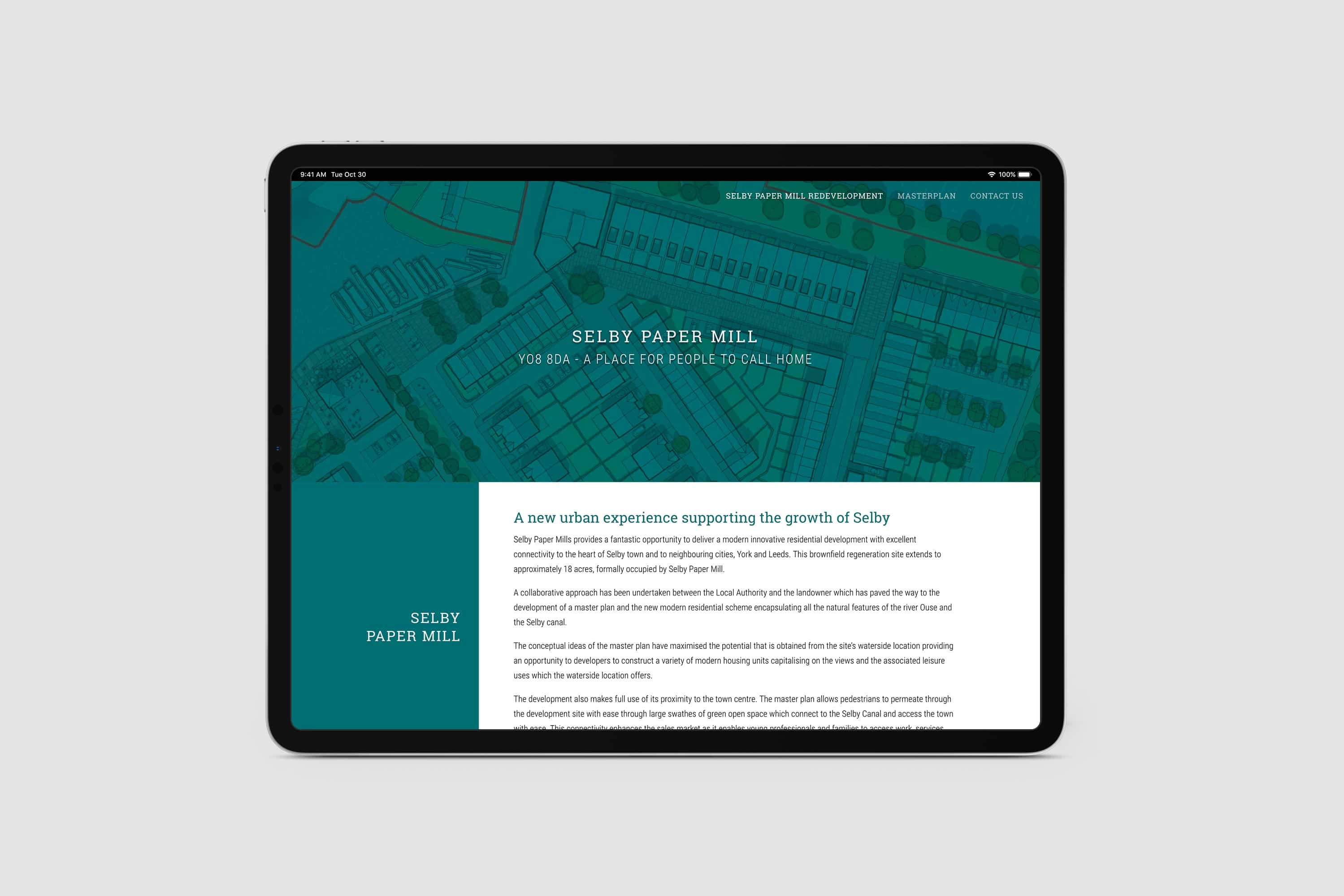 Selby Paper Mill masterplan website